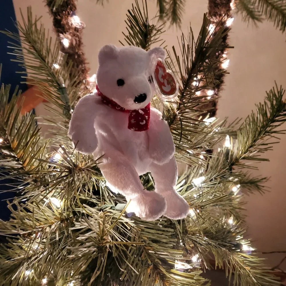 Ty 2000 HOLIDAY TEDDY White Christmas Bear